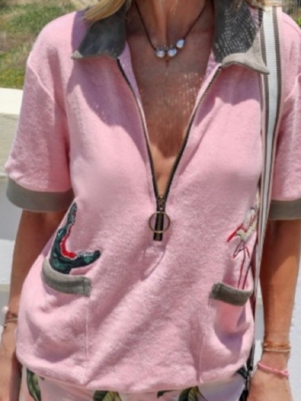 Tombolo 'Flamingo Tartare' Cabana Shirt